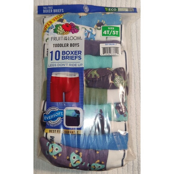 4T Toddler Boys' Boxer Briefs, Assorted Monsters & Solid,10 Pack NEW - Picture 2 of 9